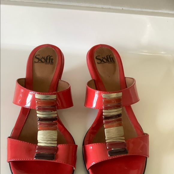 coral orange sandals